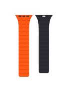 AP Silicone Magnetic Smart Watch Band for Apple Watch Series 10 46mm / Ultra 2 Ultra 49mm /  Series 9 8 7 45mm / 6 5 4 SE (2023) SE (2022) SE 44mm / 3 2 1 42mm - Orange  /  Midnight