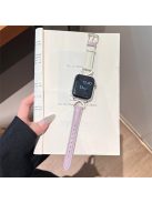 Apple Watch Series 10 42mm / 9 8 7 41mm / SE (2023) SE (2022) SE 6 5 4 40mm / 3 2 1 38mm Band Cow Leather Watch Strap - Taro Purple White