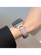 Apple Watch Series 10 42mm / 9 8 7 41mm / SE (2023) SE (2022) SE 6 5 4 40mm / 3 2 1 38mm Band Cow Leather Watch Strap - Taro Purple White