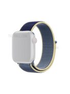 Assorted Colors Nylon Loop Fastener  Smart Watch Strap for Apple Watch Series 10 42mm / 9 8 7 41mm / SE (2023) SE (2022) SE 6 5 4 40mm / 3 2 1 38mm - Dark Blue / Ice Blue