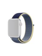 Assorted Colors Nylon Loop Fastener  Watch Strap for Apple Watch Series 10 46mm / Ultra 2 Ultra 49mm / 9 8 7 45mm / SE (2023) SE (2022) SE 6 5 4 44mm / 3 2 1 42mm - Dark Blue / Ice Blue