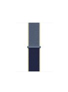 Assorted Colors Nylon Loop Fastener  Watch Strap for Apple Watch Series 10 46mm / Ultra 2 Ultra 49mm / 9 8 7 45mm / SE (2023) SE (2022) SE 6 5 4 44mm / 3 2 1 42mm - Dark Blue / Ice Blue