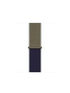 Assorted Colors Nylon Loop Fastener  Watch Strap for Apple Watch Series 10 46mm / Ultra 2 Ultra 49mm / 9 8 7 45mm / SE (2023) SE (2022) SE 6 5 4 44mm / 3 2 1 42mm - Dark Blue / Khaki