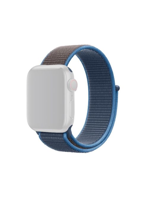 Assorted Colors Nylon Loop Fastener  Watch Strap for Apple Watch Series 10 46mm / Ultra 2 Ultra 49mm / 9 8 7 45mm / SE (2023) SE (2022) SE 6 5 4 44mm / 3 2 1 42mm - Ice Blue / Dark Grey