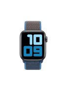 Assorted Colors Nylon Loop Fastener  Watch Strap for Apple Watch Series 10 46mm / Ultra 2 Ultra 49mm / 9 8 7 45mm / SE (2023) SE (2022) SE 6 5 4 44mm / 3 2 1 42mm - Ice Blue / Dark Grey