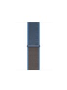 Assorted Colors Nylon Loop Fastener  Watch Strap for Apple Watch Series 10 46mm / Ultra 2 Ultra 49mm / 9 8 7 45mm / SE (2023) SE (2022) SE 6 5 4 44mm / 3 2 1 42mm - Ice Blue / Dark Grey