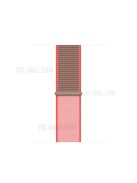 Assorted Colors Nylon Loop Fastener  Watch Strap for Apple Watch Series 10 46mm / Ultra 2 Ultra 49mm / 9 8 7 45mm / SE (2023) SE (2022) SE 6 5 4 44mm / 3 2 1 42mm - Pink / Light Brown