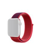 Assorted Colors Nylon Loop Fastener  Watch Strap for Apple Watch Series 10 46mm / Ultra 2 Ultra 49mm / 9 8 7 45mm / SE (2023) SE (2022) SE 6 5 4 44mm / 3 2 1 42mm - Purple / Red