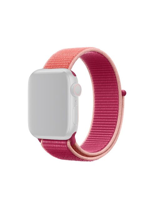 Assorted Colors Nylon Loop Fastener  Watch Strap for Apple Watch Series 10 46mm / Ultra 2 Ultra 49mm / 9 8 7 45mm / SE (2023) SE (2022) SE 6 5 4 44mm / 3 2 1 42mm - Rose / Orange