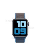 Assorted Colors Nylon Loop Fastener Smart Watch Strap for Apple Watch Series 10 42mm / 9 8 7 41mm / SE (2023) SE (2022) SE 6 5 4 40mm / 3 2 1 38mm - Ice Blue / Dark Grey