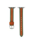 AW For Apple Watch 10 46mm / Ultra 2 / Ultra 49mm / 9 8 7 45mm / SE (2023) SE (2022) SE 6 5 4 44mm / 3 2 1 42mm Band Leather Strap - Brown+Green