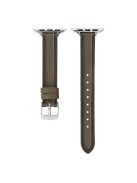 AW For Apple Watch 10 46mm / Ultra 2 / Ultra 49mm / 9 8 7 45mm / SE (2023) SE (2022) SE 6 5 4 44mm / 3 2 1 42mm Band Leather Strap - Coffee+Dark Brown