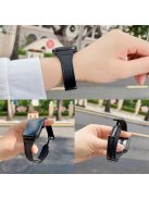 AW For Apple Watch 10 46mm / Ultra 2 / Ultra 49mm / 9 8 7 45mm / SE (2023) SE (2022) SE 6 5 4 44mm / 3 2 1 42mm Leather Bracelet Strap - Black