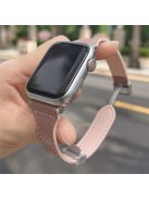 AW For Apple Watch 10 46mm / Ultra 2 / Ultra 49mm / 9 8 7 45mm / SE (2023) SE (2022) SE 6 5 4 44mm / 3 2 1 42mm Leather Bracelet Strap - Rose Pink