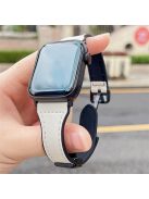 AW For Apple Watch 10 46mm / Ultra 2 / Ultra 49mm / 9 8 7 45mm / SE (2023) SE (2022) SE 6 5 4 44mm / 3 2 1 42mm Leather Bracelet Strap - White