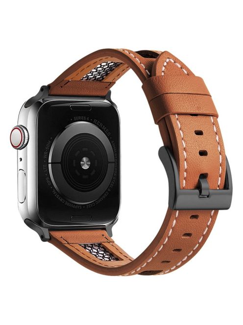 Band For Apple Watch Series 10 42mm / 9 8 7 41mm / 6 5 4 SE (2022) SE (2023) SE 40mm / 3 2 1 38mm Genuine Cow Leather Strap - Light Brown