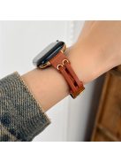 Band For Apple Watch Series 10 42mm / 9 8 7 41mm / 6 5 4 SE (2023) SE (2022) SE 40mm / 3 2 1 38mm Genuine Cow Leather Wrist Strap - Brown