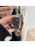 Band For Apple Watch Series 10 42mm / 9 8 7 41mm / 6 5 4 SE (2023) SE (2022) SE 40mm / 3 2 1 38mm Genuine Cow Leather Wrist Strap - Light Grey