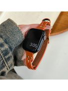 Band For Apple Watch Series 10 42mm / 9 8 7 41mm / 6 5 4 SE (2023) SE (2022) SE 40mm / 3 2 1 38mm Genuine Cow Leather Wrist Strap - Orange