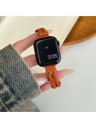 Band For Apple Watch Series 10 42mm / 9 8 7 41mm / 6 5 4 SE (2023) SE (2022) SE 40mm / 3 2 1 38mm Genuine Cow Leather Wrist Strap - Orange