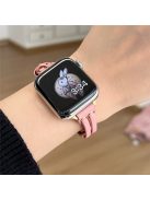 Band For Apple Watch Series 10 42mm / 9 8 7 41mm / 6 5 4 SE (2023) SE (2022) SE 40mm / 3 2 1 38mm Genuine Cow Leather Wrist Strap - Pink