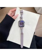 Band For Apple Watch Series 10 42mm / 9 8 7 41mm / 6 5 4 SE (2023) SE (2022) SE 40mm / 3 2 1 38mm Genuine Cow Leather Wrist Strap - Purple