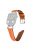 Band for Apple Watch Series 10 46mm / Ultra 2 Ultra 49mm /  Series 9 8 7 45mm / 6 5 4 SE (2023) SE (2022) SE 44mm / 3 2 1 42mm Genuine Cowhide Leather Rhinestone Strap with Silver Buckle - Orange