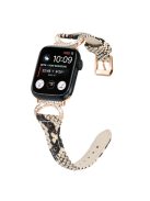 Band for Apple Watch Series 10 46mm / Ultra 2 Ultra 49mm /  Series 9 8 7 45mm / 6 5 4 SE (2023) SE (2022) SE 44mm / 3 2 1 42mm Genuine Cowhide Leather Watch Strap with Rose Gold Buckle - Snake Pattern