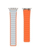 Bans For Apple Watch Series 10 42mm / 9 8 7 41mm / 6 5 4 SE (2023) SE (2022) SE 40mm / 3 2 1 38mm Magnetic Silicone Strap - Grey+Orange