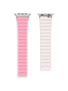 Bans For Apple Watch Series 10 42mm / 9 8 7 41mm / 6 5 4 SE (2023) SE (2022) SE 40mm / 3 2 1 38mm Magnetic Silicone Strap - Pink+White