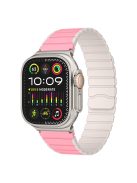 Bans For Apple Watch Series 10 42mm / 9 8 7 41mm / 6 5 4 SE (2023) SE (2022) SE 40mm / 3 2 1 38mm Magnetic Silicone Strap - Pink+White