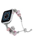 Beaded Bracelet Band for Apple Watch Series 10 42mm / 9 8 7 41mm / SE (2023) SE (2022) SE 6 5 4 40mm / 3 2 1 38mm Jewelry Watch Strap - Pink / Heart