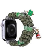 Beaded Bracelet for Apple Watch Series 10 42mm / 9 8 7 41mm / SE (2023) SE (2022) SE 6 5 4 40mm / 3 2 1 38mm Color Bodhi-Shape Watch Band - Green