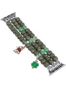 Beaded Bracelet for Apple Watch Series 10 42mm / 9 8 7 41mm / SE (2023) SE (2022) SE 6 5 4 40mm / 3 2 1 38mm Color Bodhi-Shape Watch Band - Green