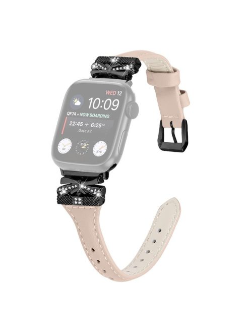 Black Buckle  Strap for Apple Watch Series 10 46mm / Ultra 2 Ultra 49mm /  Series 9 8 7 45mm / 6 5 4 SE (2023) SE (2022) SE 44mm / 3 2 1 42mm - Apricot