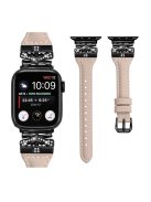 Black Buckle  Strap for Apple Watch Series 10 46mm / Ultra 2 Ultra 49mm /  Series 9 8 7 45mm / 6 5 4 SE (2023) SE (2022) SE 44mm / 3 2 1 42mm - Apricot