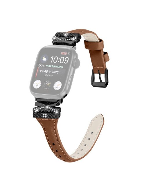 Black Buckle  Strap for Apple Watch Series 10 46mm / Ultra 2 Ultra 49mm /  Series 9 8 7 45mm / 6 5 4 SE (2023) SE (2022) SE 44mm / 3 2 1 42mm - Brown