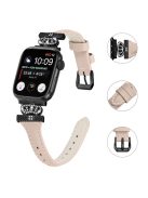 Black Buckle Strap for Apple Watch Series 10 46mm / Ultra 2 Ultra 49mm /  Series 9 8 7 45mm / 6 5 4 SE (2023) SE (2022) SE 44mm / 3 2 1 42mm Watch Band - Apricot