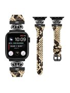 Black Buckle Strap for Apple Watch Series 10 46mm / Ultra 2 Ultra 49mm /  Series 9 8 7 45mm / 6 5 4 SE (2023) SE (2022) SE 44mm / 3 2 1 42mm Watch Band - Snake Texture