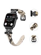 Black Buckle Strap for Apple Watch Series 10 46mm / Ultra 2 Ultra 49mm /  Series 9 8 7 45mm / 6 5 4 SE (2023) SE (2022) SE 44mm / 3 2 1 42mm Watch Band - Snake Texture