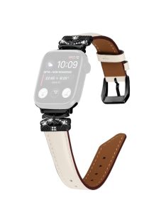   Black Buckle Watch Band for Apple Watch Series 10 42mm / 9 8 7 41mm / SE (2023) SE (2022) SE 6 5 4 40mm / 3 2 1 38mm - Apricot