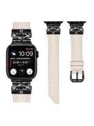 Black Buckle Watch Band for Apple Watch Series 10 42mm / 9 8 7 41mm / SE (2023) SE (2022) SE 6 5 4 40mm / 3 2 1 38mm - Apricot