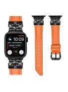 Black Buckle Watch Band for Apple Watch Series 10 42mm / 9 8 7 41mm / SE (2023) SE (2022) SE 6 5 4 40mm / 3 2 1 38mm - Orange