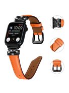 Black Buckle Watch Band for Apple Watch Series 10 42mm / 9 8 7 41mm / SE (2023) SE (2022) SE 6 5 4 40mm / 3 2 1 38mm - Orange