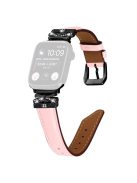 Black Buckle Watch Band for Apple Watch Series 10 42mm / 9 8 7 41mm / SE (2023) SE (2022) SE 6 5 4 40mm / 3 2 1 38mm - Pink