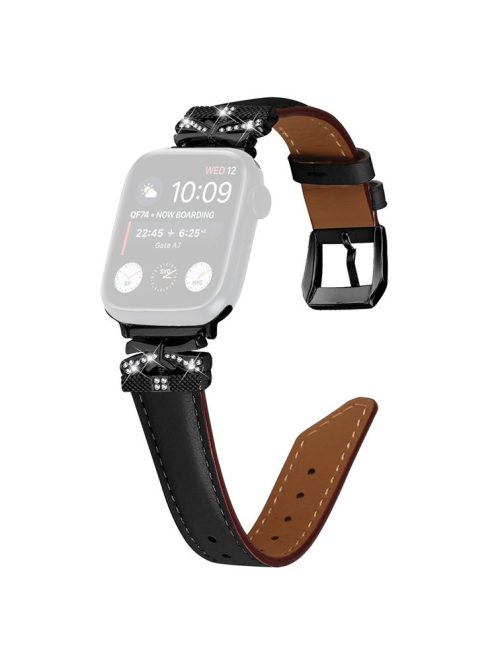 Black Buckle Watch Strap for Apple Watch Series 10 46mm / Ultra 2 Ultra 49mm /  Series 9 8 7 45mm / 6 5 4 SE (2023) SE (2022) SE 44mm / 3 2 1 42mm - Black