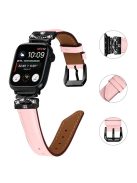 Black Buckle Watch Strap for Apple Watch Series 10 46mm / Ultra 2 Ultra 49mm /  Series 9 8 7 45mm / 6 5 4 SE (2023) SE (2022) SE 44mm / 3 2 1 42mm - Pink