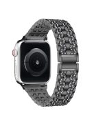 Bling Rhinestone Decor Metal Watch Strap Replacement for Apple Watch Series 10 46mm / Ultra 2 Ultra 49mm / 9 8 7 45mm / SE (2023) SE (2022) SE 6 5 4 44mm / 3 2 1 42mm - Black