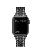 Bling Rhinestone Decor Metal Watch Strap Replacement for Apple Watch Series 10 46mm / Ultra 2 Ultra 49mm / 9 8 7 45mm / SE (2023) SE (2022) SE 6 5 4 44mm / 3 2 1 42mm - Black