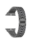 Bling Rhinestone Decor Metal Watch Strap Replacement for Apple Watch Series 10 46mm / Ultra 2 Ultra 49mm / 9 8 7 45mm / SE (2023) SE (2022) SE 6 5 4 44mm / 3 2 1 42mm - Black